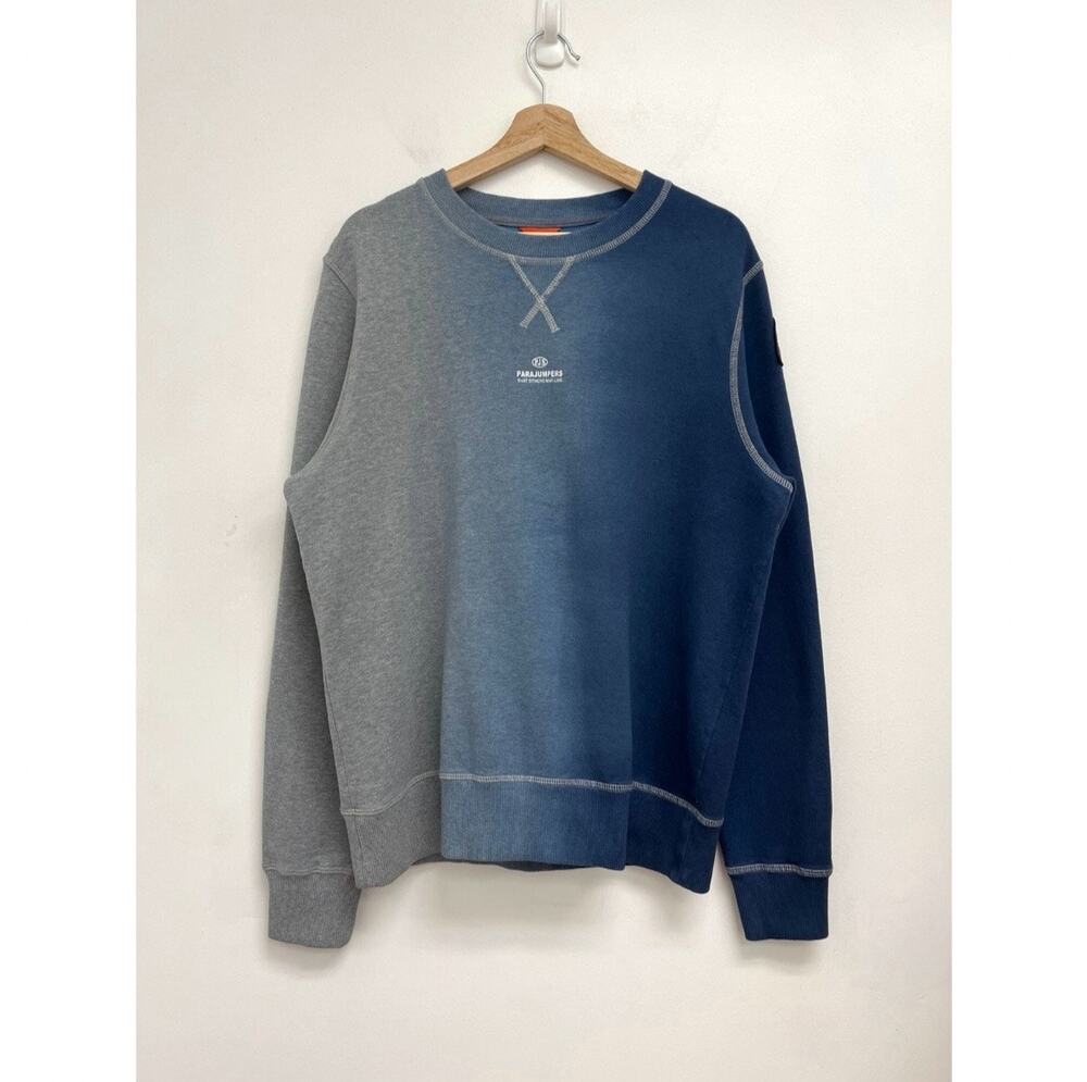 Parajumpers Zane Ombre Gradient Patch Logo Crew Neck Luxury Sweatshirt - Large